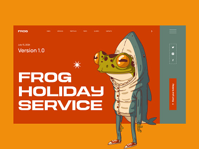 Frog holiday service design frog graphic design illustration landig page minimalism ui