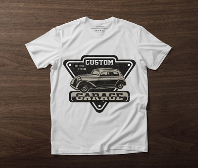vintage Car and typography T shir t Design graphic design t shirt t shirt design typography vintage