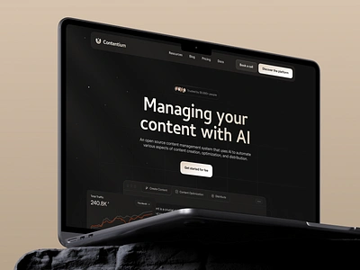 Contentium landing page ai branding cms creative dark design designstudio graphic design home page illustration interface landing page product design reviews saas ui ui ux uidesign web design web ui