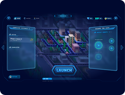 Sci-fi Graphical Student Dashboard animation graphic design ui