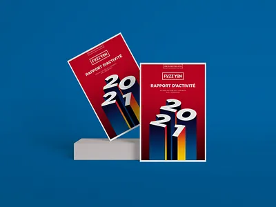 Fuzz'yon • activity report 2021 3d brochure cmyk cover graphic design illustration number