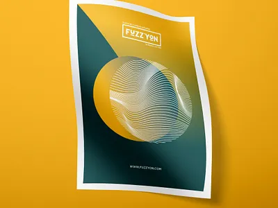 Fuzz'Yon • graphic design poster 2 colors blue concert graphic design lines minimalism minimalist music neon pantone poster two colors yellow