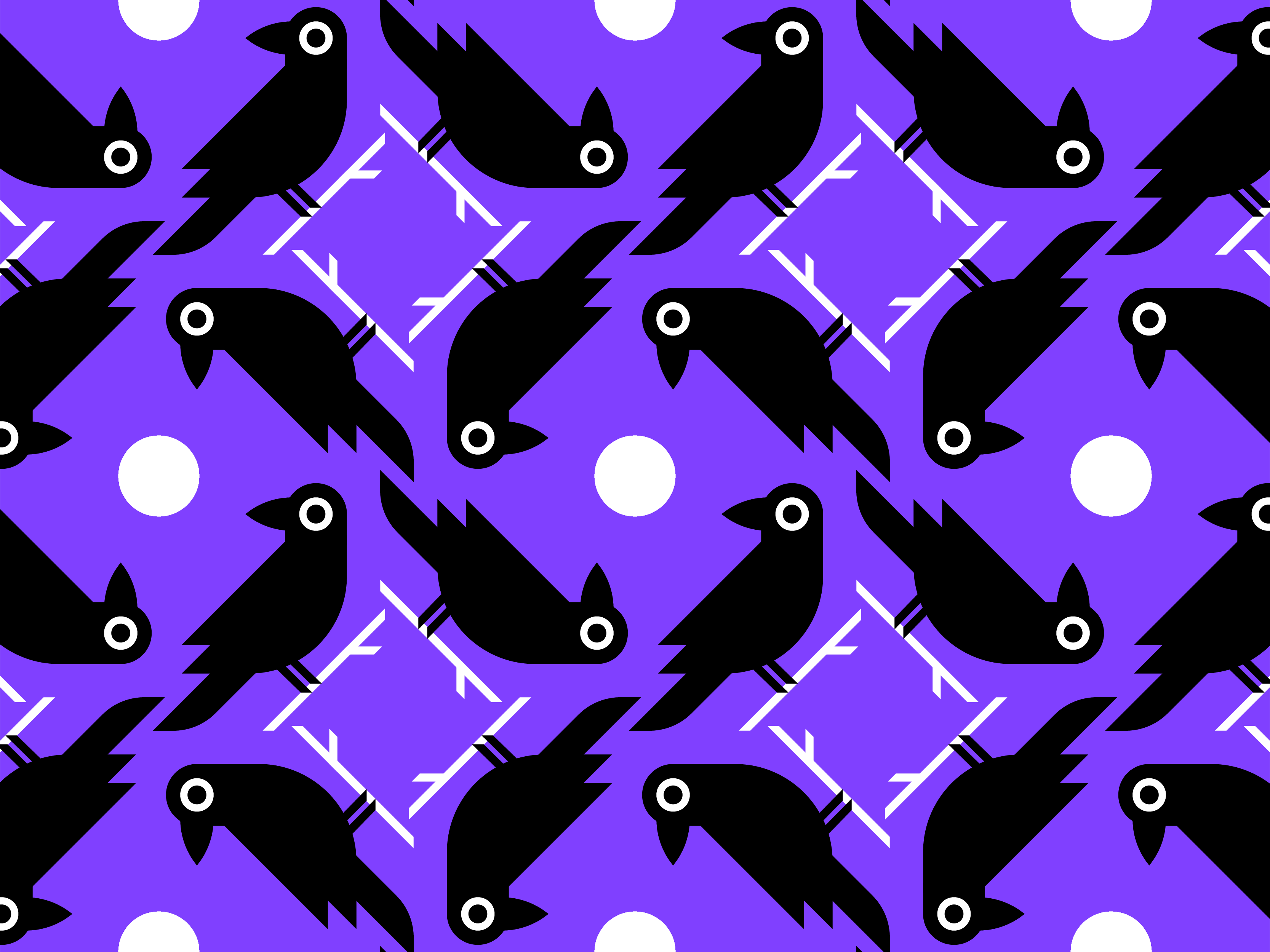 Crow tile crow cuervo mosaico patron pattern tile