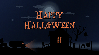 Happy Halloween bat car full moon halloween horror house nightmare postcard pumpkin scream