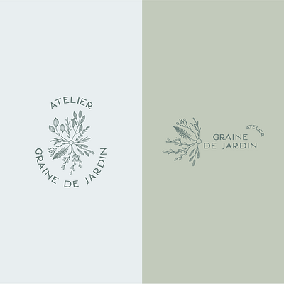 atelier graine de jardin • landscaper logo branding font garden graphicdesign green identity landscaper logo plants