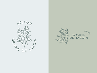 atelier graine de jardin • landscaper logo branding font garden graphicdesign green identity landscaper logo plants