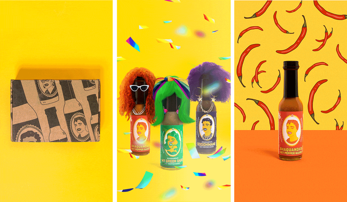 Shaquanda’s Hot Sauce composite gif illustration photography retouching social media stop motion