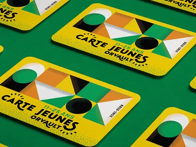 young pass • graphic design card colored colors font geometric green texture textured yellow young