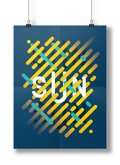 Sun radio • graphic design poster blue geopetric graphic design hide logo poster print radio yellow