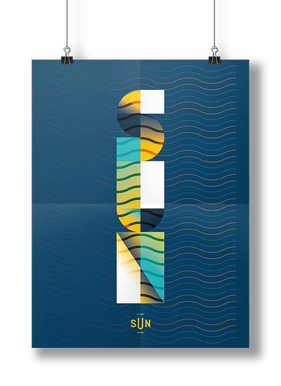 Sun radio • graphic design poster blue font geometric graphic design poster radio shapes sun yellow