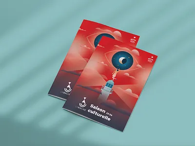 theater illustration program graphic design graphicdesign illustration leaflet lighthouse moon poster program red sky theater