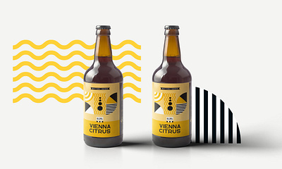 Vienna citrus • beer packaging beer black bottle craft geometric kraft label minimalism minimalist packaging pantone yellow