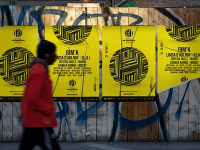 hip hop festival • poster black graphic design graphicdesign hip hop lines logo minimalism minimalist music poster texture yellow