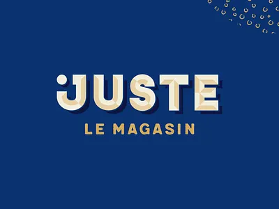 JUSTE • shop logo 3d blue brand branding font just juste logo retro shop type types