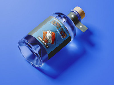 gin • bottle & label alcohol alcool bird blue bottle fpoil gin label labels packaging spirits