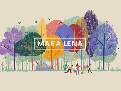 Mara lena • illustration forest hand drawn handmade illustration pastel plants sketch vegetal vegetation