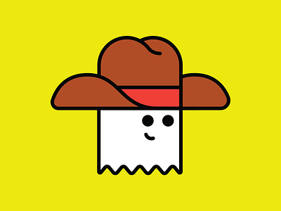 Cowboy Ghost avatar cowboy cute ghost icon illustration vector