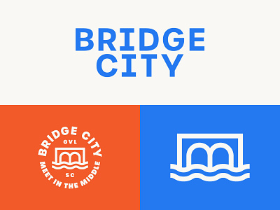 (6/9) Middle Ground Portfolio Update badge badge design branding bridge bridge city coffee cream design iconography illustration logo typography ui