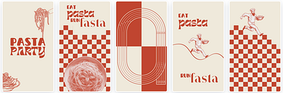 eat pasta run fasta - simple design branding content design graphic design illustration marketing