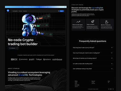 Vtrading: Crypto Trading Bot website bot crypto daap defi design landingpage ui uiux ux web3 website