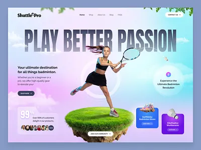 ShuttlePro: Badminton Game Website badminton badmintonlife design ecommerce game games gametime product product website shoping shoplocal sportsgear ui uiux ux web website