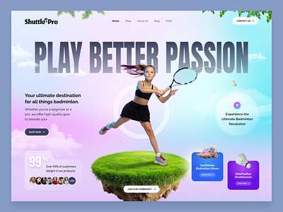 ShuttlePro: Badminton Game Website badminton badmintonlife design ecommerce game games gametime product product website shoping shoplocal sportsgear ui uiux ux web website