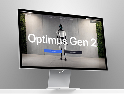 Optimus Gen2 Web Design for Tesla branding ui