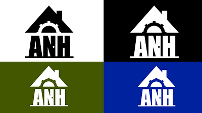 ANH for design and construction branding logo