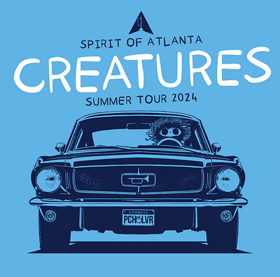 Spirit of Atlanta - "Mustang Tour Tee" apparel branding design graphic design logo vector