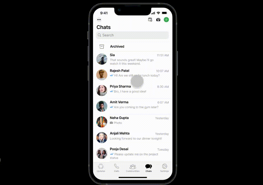 Scheduled messaging feature for WhatsApp app iosapp ui ux uxcasestudy whastappfeature whatsapp whatsappredesign