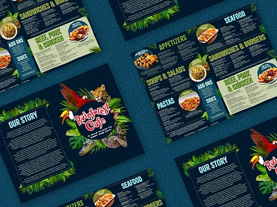 Rainforest Cafe design graphic design menu design typography