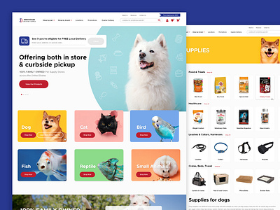 Pet Supplies Store - Ecommerce category page chewy clean homepage mega menu online store pet care pet store pets product page shop ui design uiux web web design website