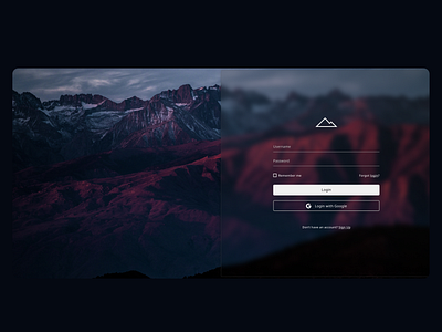 Desktop Login - Glassmorphism dark dark mode desktop form form design glassmorphism login login form login screen sign in ui ui design uiux user experience user interface ux ux design uxui web app web design