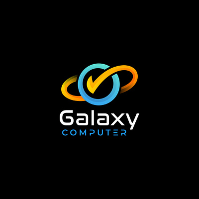 Galaxy Computer Logo computer galaxy graphic design logo minimalist logo tech technology