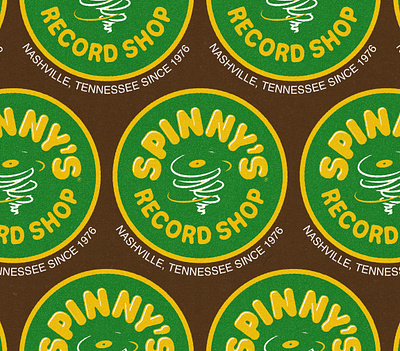 Badge Week 2024: Spinny's Record Shop badge badgeweek badgeweek2024 design fort worth illustration illustrator lockup nashville record record shop spin spinnys tennessee tornado twister type typography