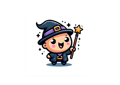 baby witch animation baby branding cartoon cute design illustration kawaii logo tshirt witch