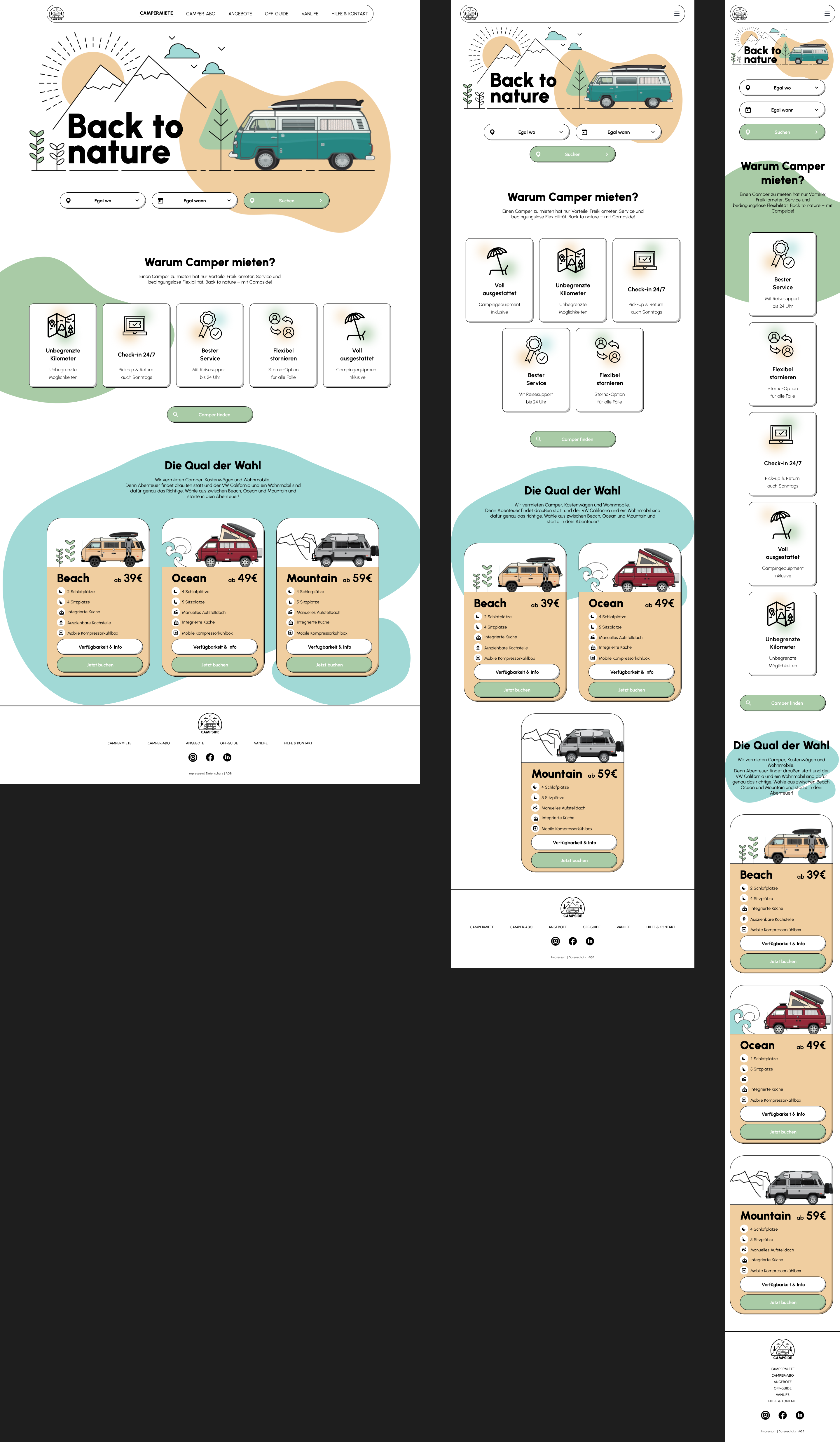 Back To Nature benutzer oberfläche css css3 figma github html html5 illustration responsive tailwindcss ui ux web design webseite website