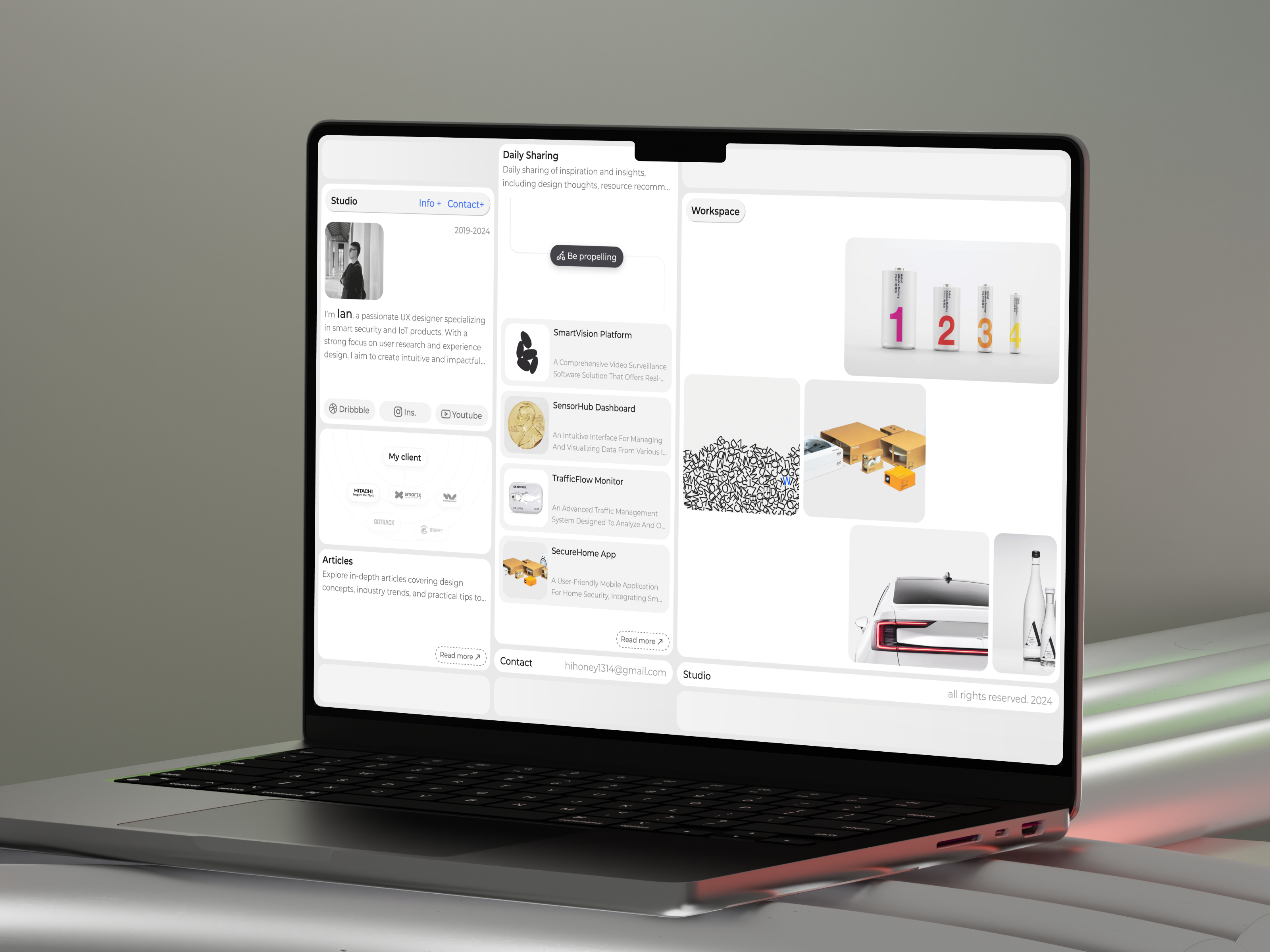 Studio Web app box card portfolio studio ui ux web web design