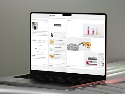 Studio Web app box card portfolio studio ui ux web web design