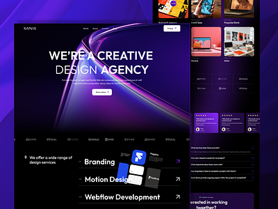 Xanix - Agency Webflow Template agency template branding figma ideapeel ideapeel template modern webflow design purple purple template template webflow trending typography ui webflow webflow agency webflow agency template webflow cms template webflow template