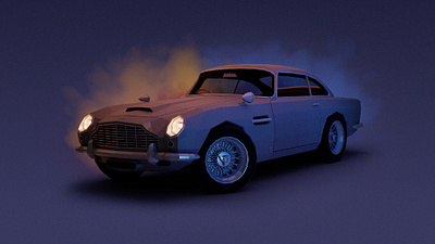 Aston Martin DB5 007 3d aston martin blender car db5 james bond lowpoly render sylano vehicle