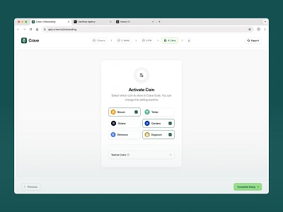 Crave - Crypto Wallet blockchain case study clean crypto cryptocurrency dashboard design onboarding register ui uidesign ux uxdesign wallet web web app web design web3 website