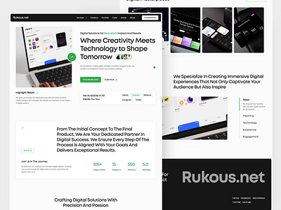 Studio UI Kit Landing Page agency branding creative digital digital agency landing page landing page design marketing studio ui design uiux web web design webapp website weebsite design