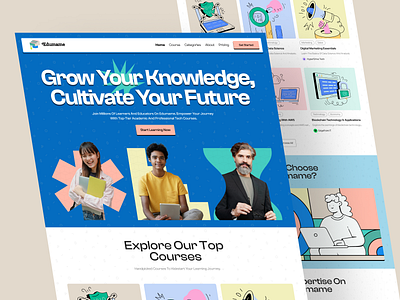 Edumame - Online Course Platform Website course coursera e learning e learning platform edu education education website landing page landing page design learning online course web web design website website design
