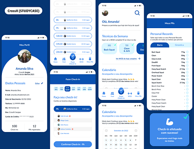 CrossX | Studycase mobile app agenda calendar crossfit sports mobile profile screen ui