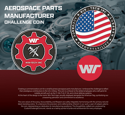 AEROSPACE PART MANUFACTURER CHALLENGE COIN 3d challenge coin coin comemorative crypto design graphic design logo