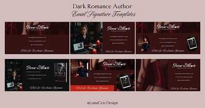 Matching Email Signatures for Dark Author Website Template author branding email signature template design website website template