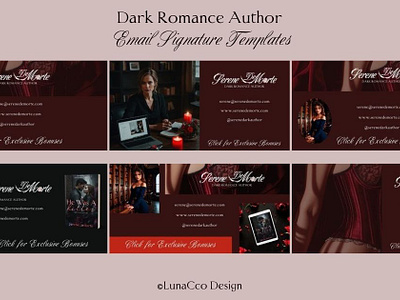 Matching Email Signatures for Dark Author Website Template author branding email signature template design website website template