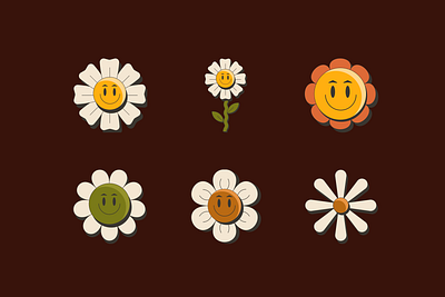 Cute Flower Retro Collection canva graphic
