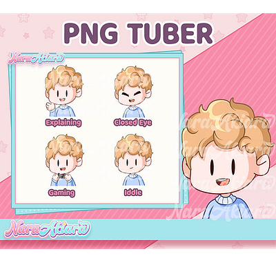 Dynamic Blonde-Haired Boy PNG Tubers for Streamers creativedesigns